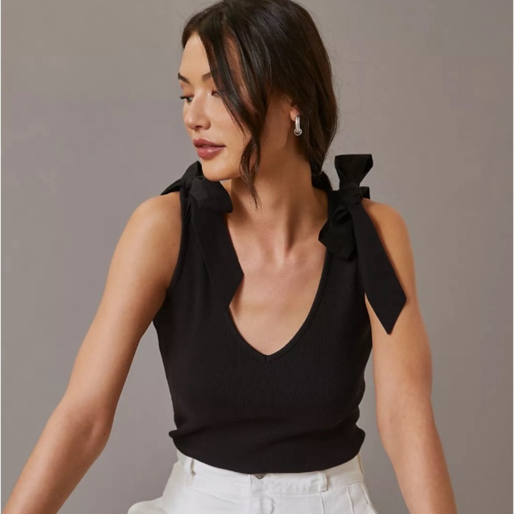 Anthropologie Maeve Bow tie ribbon Tank Top Size Medium